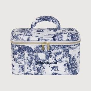 New Ellandemm Toile Box Bag in hand sold out Navy make up animal print